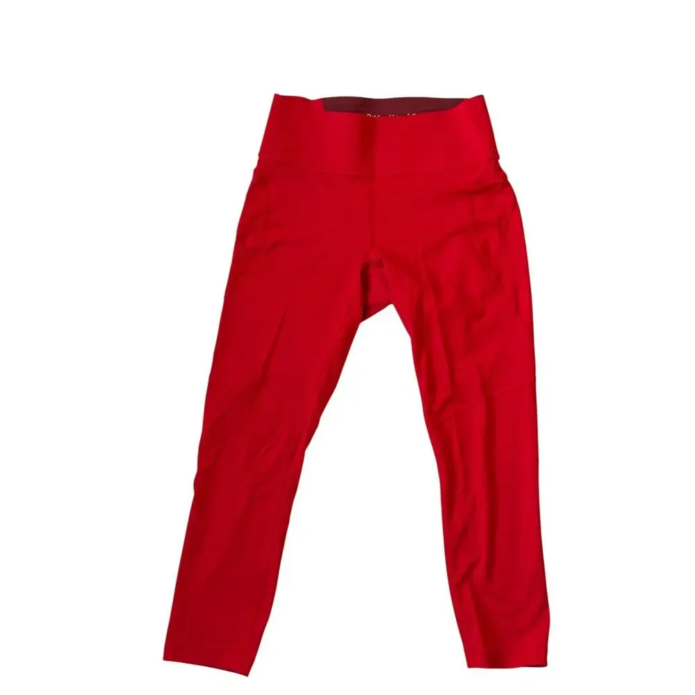 Outdoor Voices TechSweat 7/8 High Rise Crop Legging Red Small Gorpcore Sportif - Picture 13 of 15